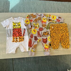 Set of (3) Stella McCartney 12 month old designer baby boy girl romper pajamas